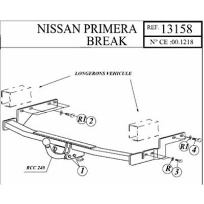 Attelage NISSAN Primera Break (type P11) de 1998 à 02/2002 (Réf G1096)