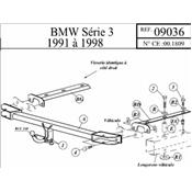 Attelage BMW Série 3 Berline 2/4 portes (E36) (sauf Compact) depuis 02/91 à 04/98 (Réf 09036)