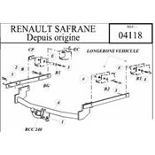 Attelage RENAULT Safrane (sauf Quadra et pot à double sorties) à (Réf 04118)